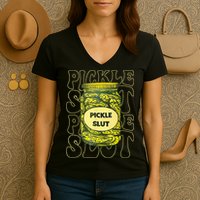 Pickle Slut Funny Pickle Slut Who Loves Pickles Women's V-Neck T-Shirt