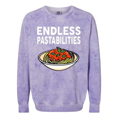 Pasta Spaghetti Funny Endless Pastabilities Colorblast Crewneck Sweatshirt