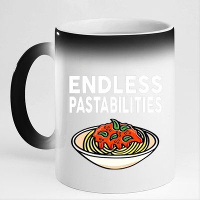 Pasta Spaghetti Funny Endless Pastabilities 11oz Black Color Changing Mug