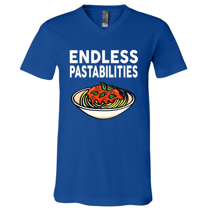 Pasta Spaghetti Funny Endless Pastabilities V-Neck T-Shirt