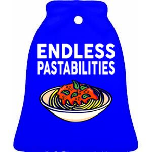 Pasta Spaghetti Funny Endless Pastabilities Ceramic Bell Ornament