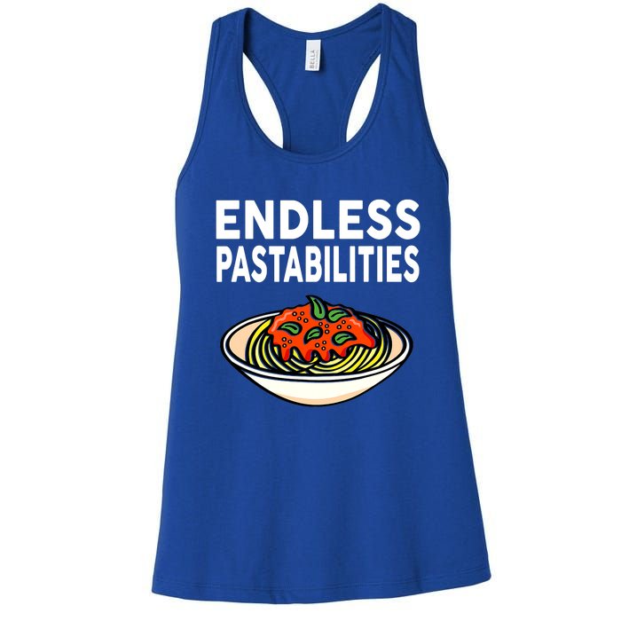 Pasta Spaghetti Funny Endless Pastabilities Women's Racerback Tank