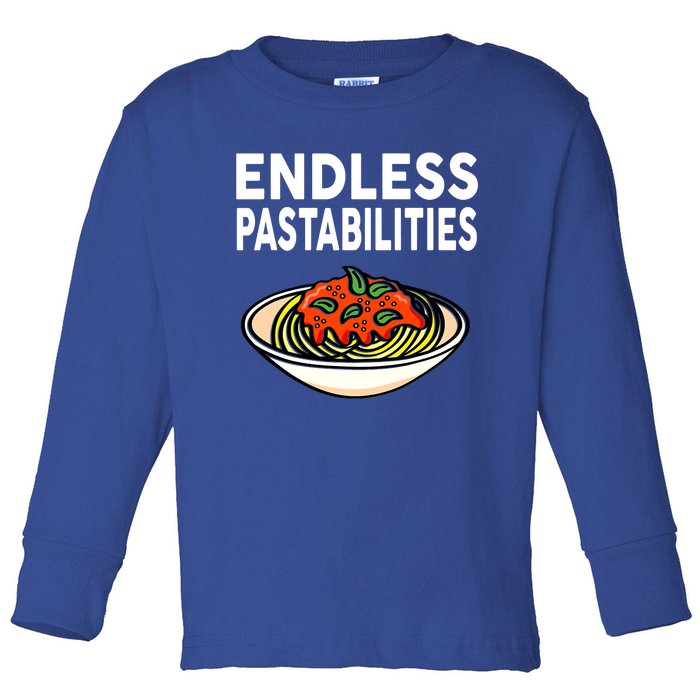 Pasta Spaghetti Funny Endless Pastabilities Toddler Long Sleeve Shirt