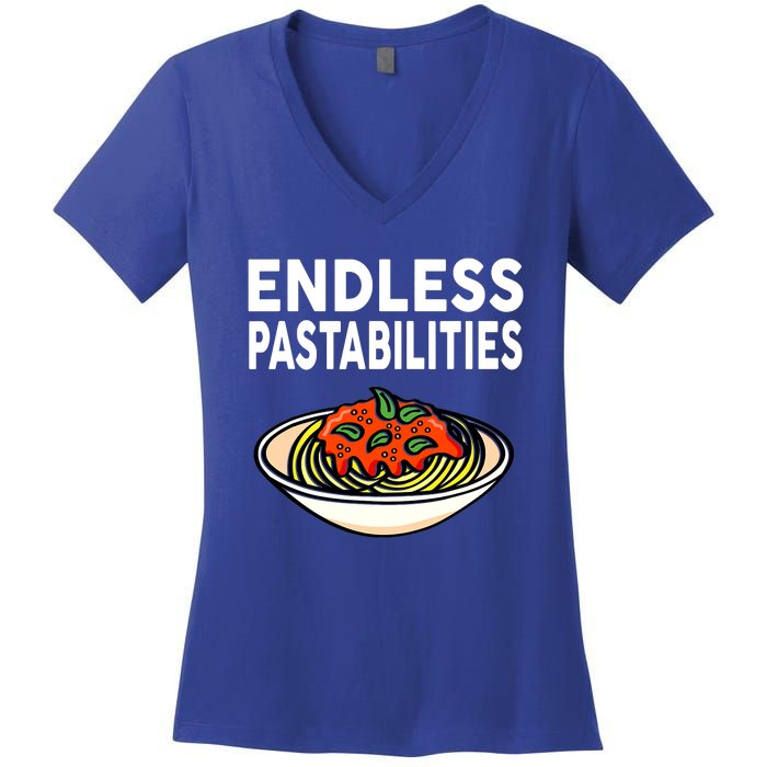 Pasta Spaghetti Funny Endless Pastabilities Women's V-Neck T-Shirt