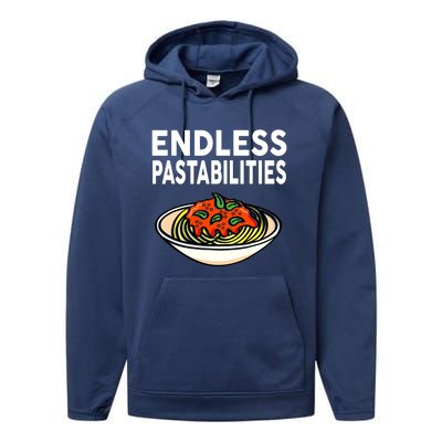 Pasta Spaghetti Funny Endless Pastabilities Performance Fleece Hoodie