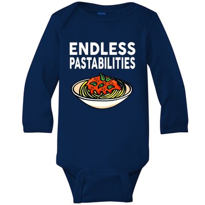 Pasta Spaghetti Funny Endless Pastabilities Baby Long Sleeve Bodysuit