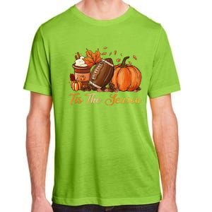 Pumpkin Spice Football Tis The Season Fall Thanksgiving Funny Adult ChromaSoft Performance T-Shirt