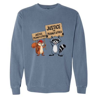 Peanut Squirrel & Fred Raccoo Justice For Peanut Wanted Garment-Dyed Sweatshirt