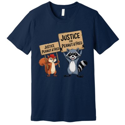 Peanut Squirrel & Fred Raccoo Justice For Peanut Wanted Premium T-Shirt