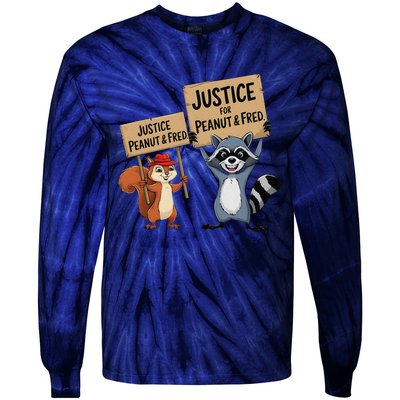 Peanut Squirrel & Fred Raccoo Justice For Peanut Wanted Tie-Dye Long Sleeve Shirt