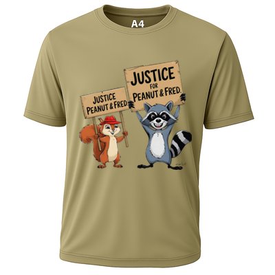 Peanut Squirrel & Fred Raccoo Justice For Peanut Wanted Cooling Performance Crew T-Shirt