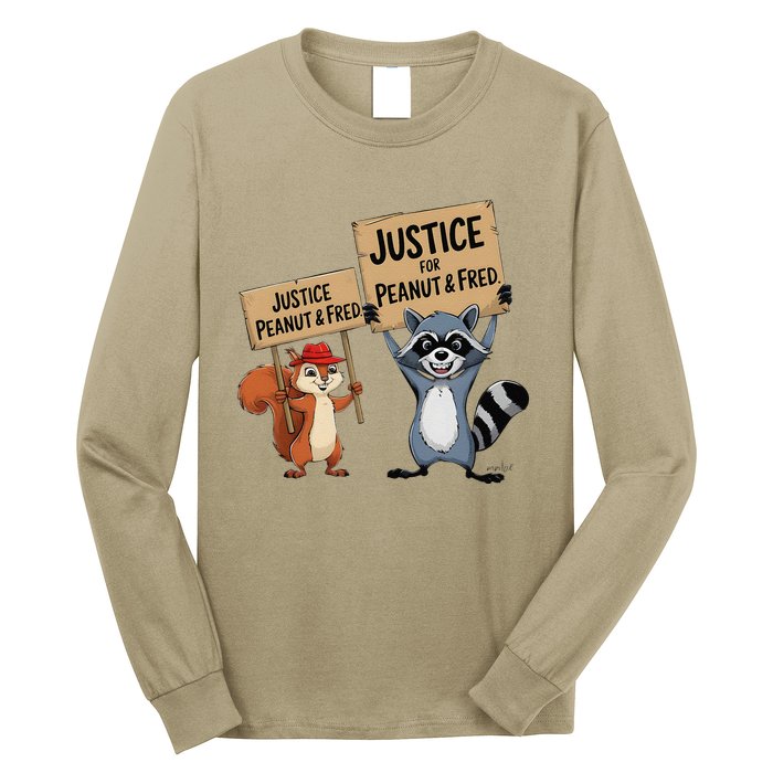 Peanut Squirrel & Fred Raccoo Justice For Peanut Wanted Long Sleeve Shirt