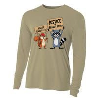 Peanut Squirrel & Fred Raccoo Justice For Peanut Wanted Cooling Performance Long Sleeve Crew