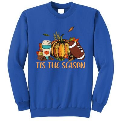 Pumpkin Spice Football Tis The Season Fall Thanksgiving Gift Gift Sweatshirt