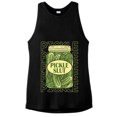 Pickle Slut Funny Pickle Slut Who Loves Pickles Apaprel Ladies PosiCharge Tri-Blend Wicking Tank