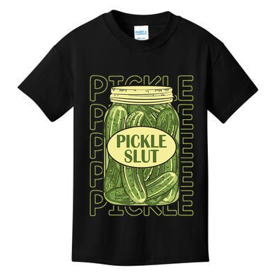 Pickle Slut Funny Pickle Slut Who Loves Pickles Apaprel Kids T-Shirt