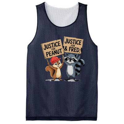 Peanut Squirrel & Fred Raccoo Justice For Peanut Wanted Mesh Reversible Basketball Jersey Tank