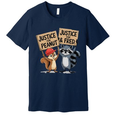 Peanut Squirrel & Fred Raccoo Justice For Peanut Wanted Premium T-Shirt