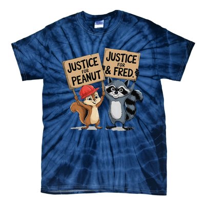 Peanut Squirrel & Fred Raccoo Justice For Peanut Wanted Tie-Dye T-Shirt