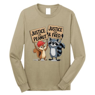 Peanut Squirrel & Fred Raccoo Justice For Peanut Wanted Long Sleeve Shirt