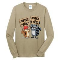 Peanut Squirrel & Fred Raccoo Justice For Peanut Wanted Tall Long Sleeve T-Shirt