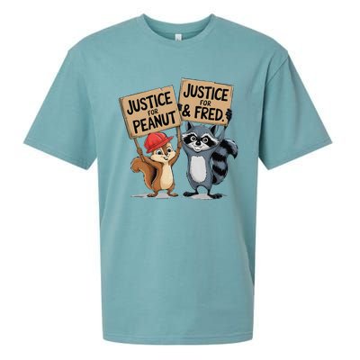 Peanut Squirrel & Fred Raccoo Justice For Peanut Wanted Sueded Cloud Jersey T-Shirt