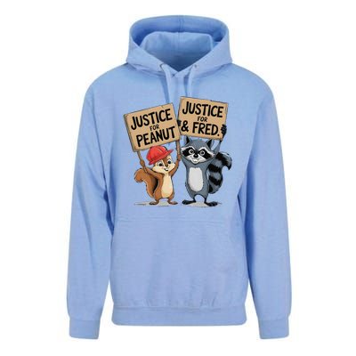 Peanut Squirrel & Fred Raccoo Justice For Peanut Wanted Unisex Surf Hoodie