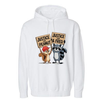 Peanut Squirrel & Fred Raccoo Justice For Peanut Wanted Garment-Dyed Fleece Hoodie