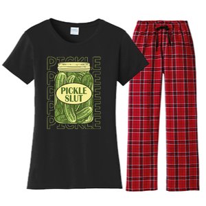 Pickle Slut Funny Pickle Slut Who Loves Pickles Women's Flannel Pajama Set