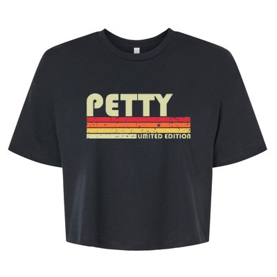 P.E.T.T.Y Surname Funny Retro Vintage 80s 90s Birthday Reunion Bella+Canvas Jersey Crop Tee