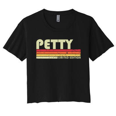 P.E.T.T.Y Surname Funny Retro Vintage 80s 90s Birthday Reunion Women's Crop Top Tee