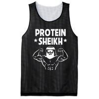 Protein Sheikh Funny Arabic Gym Fitness Lover Bodybuilding Mesh Reversible Basketball Jersey Tank