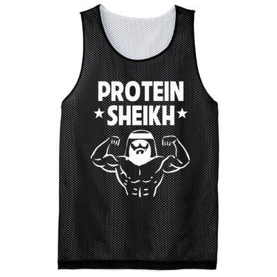 Protein Sheikh Funny Arabic Gym Fitness Lover Bodybuilding Mesh Reversible Basketball Jersey Tank