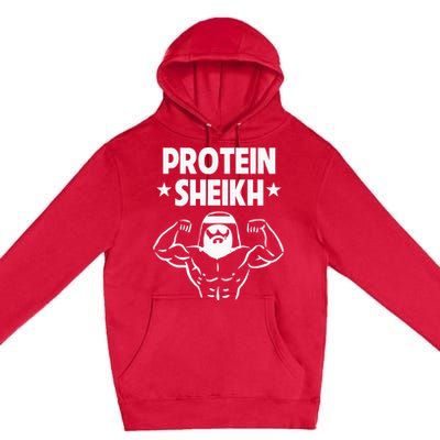 Protein Sheikh Funny Arabic Gym Fitness Lover Bodybuilding Premium Pullover Hoodie