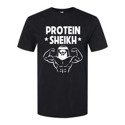 Protein Sheikh Funny Arabic Gym Fitness Lover Bodybuilding Softstyle CVC T-Shirt