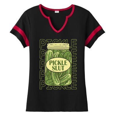 Pickle Slut Funny Pickle Slut Who Loves Pickles Apaprel Ladies Halftime Notch Neck Tee