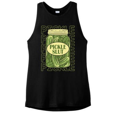 Pickle Slut Funny Pickle Slut Who Loves Pickles Apaprel Ladies PosiCharge Tri-Blend Wicking Tank