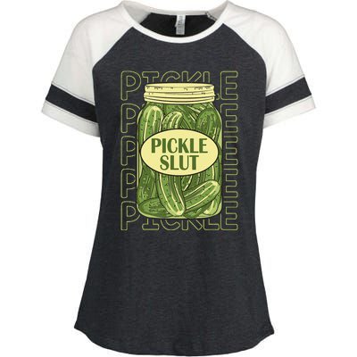 Pickle Slut Funny Pickle Slut Who Loves Pickles Apaprel Enza Ladies Jersey Colorblock Tee