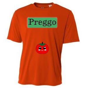 Preggo Sauce Funny Maternity Halloween Costume Tomato Sauce Cooling Performance Crew T-Shirt