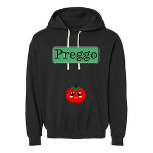 Preggo Sauce Funny Maternity Halloween Costume Tomato Sauce Garment-Dyed Fleece Hoodie