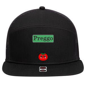 Preggo Sauce Funny Maternity Halloween Costume Tomato Sauce 7 Panel Mesh Trucker Snapback Hat