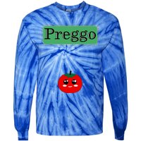 Preggo Sauce Funny Maternity Halloween Costume Tomato Sauce Tie-Dye Long Sleeve Shirt