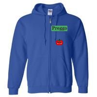 Preggo Sauce Funny Maternity Halloween Costume Tomato Sauce Full Zip Hoodie