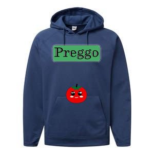 Preggo Sauce Funny Maternity Halloween Costume Tomato Sauce Performance Fleece Hoodie