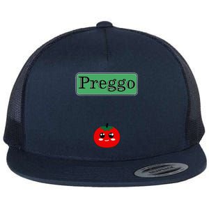 Preggo Sauce Funny Maternity Halloween Costume Tomato Sauce Flat Bill Trucker Hat