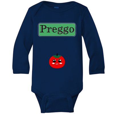 Preggo Sauce Funny Maternity Halloween Costume Tomato Sauce Baby Long Sleeve Bodysuit