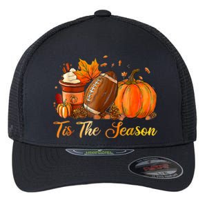 Pumpkin Spice Football Tis The Season Fall Thanksgiving Flexfit Unipanel Trucker Cap