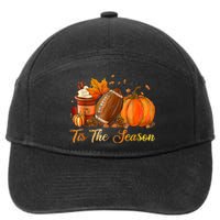 Pumpkin Spice Football Tis The Season Fall Thanksgiving 7-Panel Snapback Hat