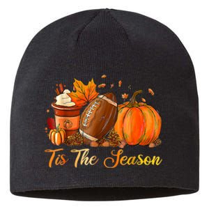 Pumpkin Spice Football Tis The Season Fall Thanksgiving Sustainable Beanie