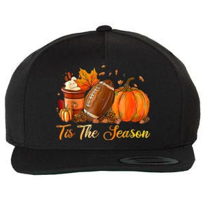 Pumpkin Spice Football Tis The Season Fall Thanksgiving Wool Snapback Cap